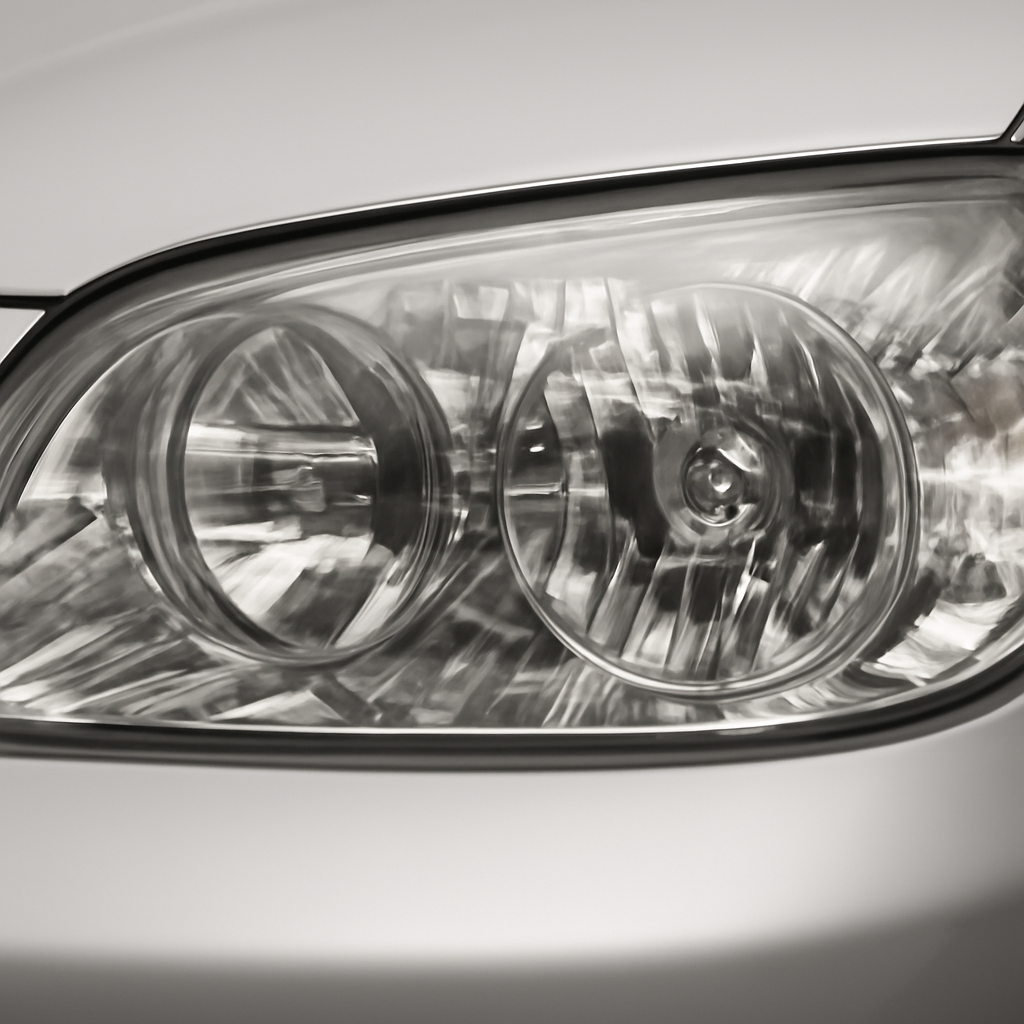 Headlight after restoration — clear lens